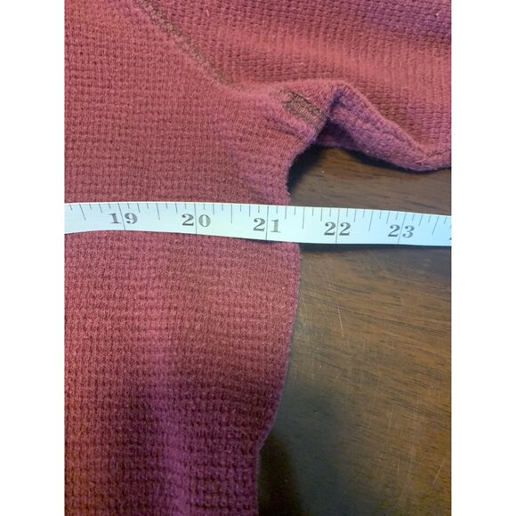 Aeropostale Vintage Y2K Henley Waffle Knit Burgundy Sweater Shirt Size L - Picture 6 of 8